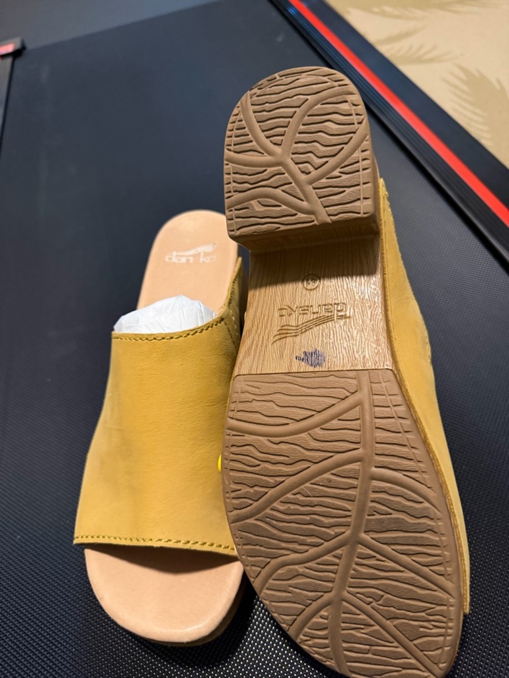 Dansko Yellow Open-Toe Slide Mules - Picture 3 of 3
